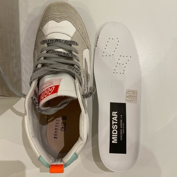 Golden Goose Mid Star White/Ice/Silver sz 38 NIB - Picture 8 of 9